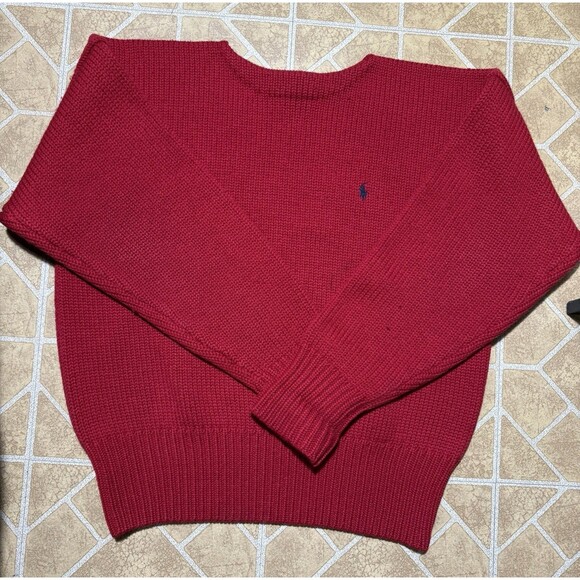 Vintage Polo Ralph Lauren Sweater Men’s XL Red 100% Wool Knit Pullover USA - Picture 1 of 6